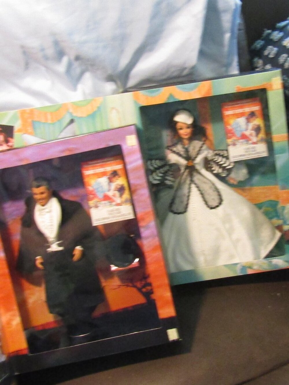 Lot 2 Gone with the Wind BARBIE & KEN DOLLS Scarlett O'Hara & Rhett Butler MINT